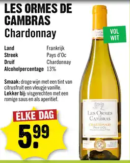 Dirck 3 Les Ormes De Cambras Chardonnay 75 cl aanbieding