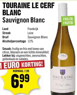 Dirck 3 Le Cerf Touraine Sauvignon Blanc 75 cl aanbieding