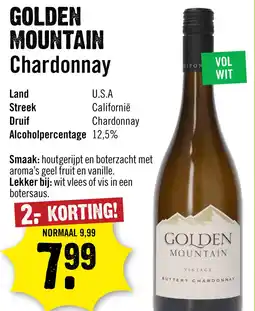 Dirck 3 Golden Mountain Buttery Chardonnay 75 cl aanbieding