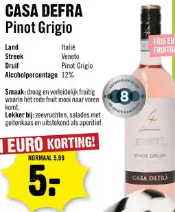 Dirck 3 Casa Defra Pinot Grigio Rose 75 cl aanbieding
