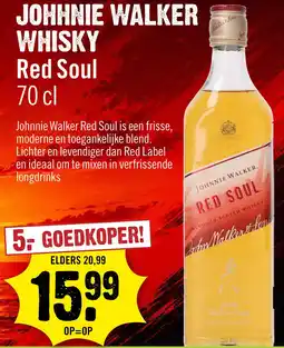 Dirck 3 Johnnie Walker Red Soul Blended Whisky 70 cl aanbieding