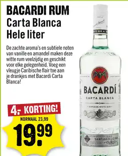 Dirck 3 Bacardi Carta Blanca 100 cl aanbieding