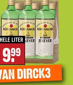 Dirck 3 Jouke de Jonghe Korenmout Jenever HELE LITER aanbieding