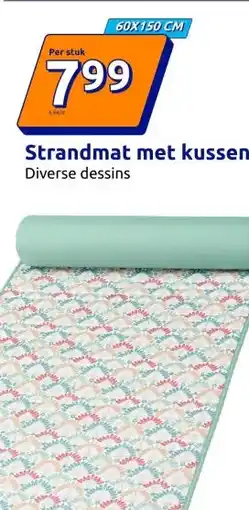 Action Strandmat met kussen aanbieding