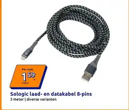 Action Sologic laad- en datakabel 8-pins aanbieding