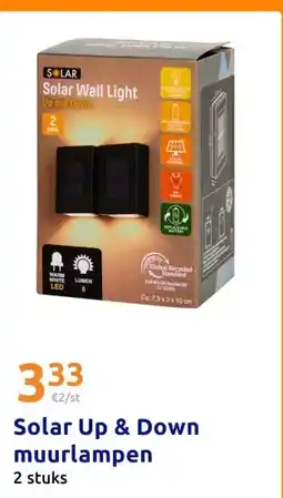 Action Solar Up & Down muurlampen aanbieding