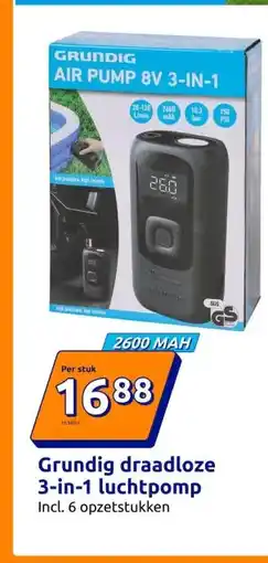 Action Grundig draadloze 3-in-1 luchtpomp aanbieding