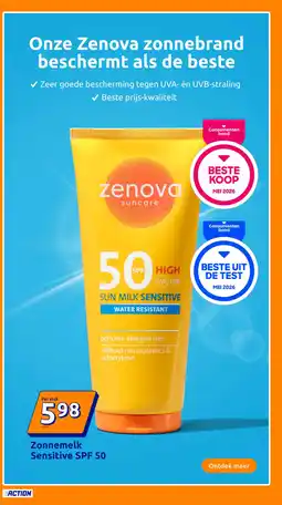 Action Zonnemelk Sensitive SPF 50 aanbieding