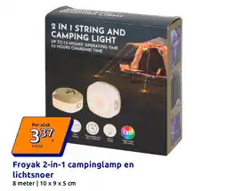 Action Froyak 2-in-1 campinglamp en lichtsnoer aanbieding