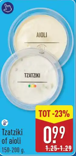 ALDI Tzatziki of Aioli aanbieding