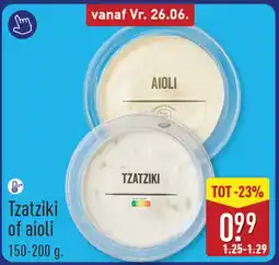 ALDI Tzatziki of Aioli aanbieding