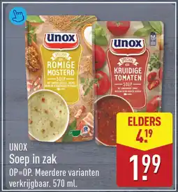 ALDI Unox soep in zak aanbieding