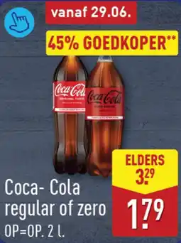 ALDI Coca-cola regular of zero aanbieding