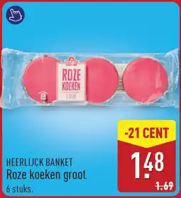 ALDI Heerlijck banket roze koeken groot aanbieding