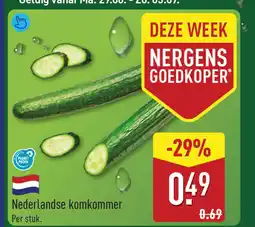 ALDI Nederlandse komkommer aanbieding
