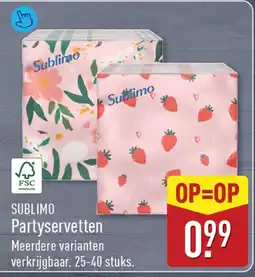 ALDI Sublimo partyservetten aanbieding