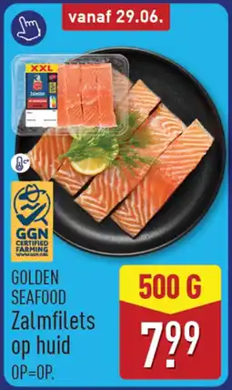 ALDI Golden seafood zalmfilets op huid aanbieding