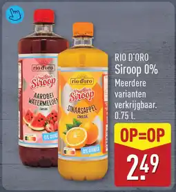 ALDI Rio d'oro siroop 0% aanbieding