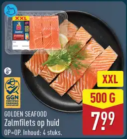 ALDI Golden seafood zalmfilets op huid aanbieding
