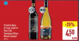 ALDI Primitivo nero di troia, italië of kiwi trail sauvignon blanc aanbieding