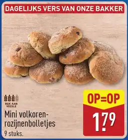 ALDI Mini volkoren rozijnenbolletjes aanbieding