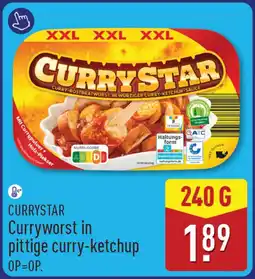 ALDI Currystar curryworst in pittige curry ketchup aanbieding