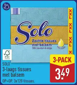 ALDI Solo 3-laags tissues met balsem aanbieding