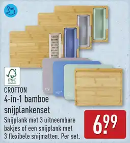ALDI Crofton 4 in 1 bamboe snijplankenset aanbieding