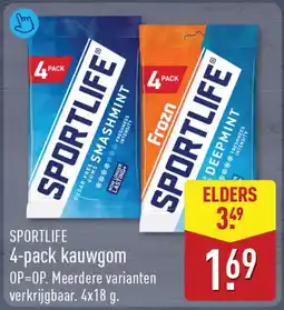 ALDI Sportlife 4-pack kauwgom aanbieding