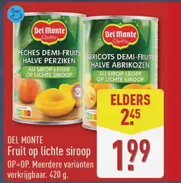 ALDI Del Monte Fruit op lichte siroop aanbieding