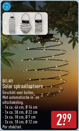 ALDI Belavi solar spiraallantaarn aanbieding