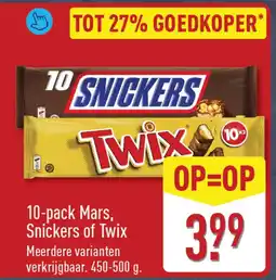ALDI 10-pack mars, snickers of twix aanbieding