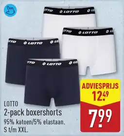 ALDI Lotto 2-pack boxershorts aanbieding