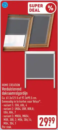 ALDI Home creation verduisterend dakraamrolgordijn aanbieding