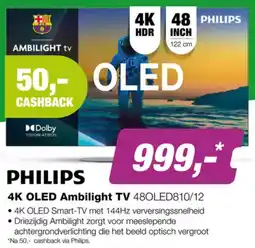 EP Philips 4K OLED Ambilight TV 480LED810/12 aanbieding