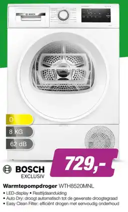 EP Bosch Exclusiv Warmtepompdroger WTH8520MNL aanbieding