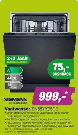 EP Siemens Vaatwasser SN65YX05CE aanbieding