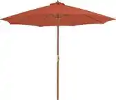 Bol.com vidaXL - Parasol - met - houten - paal - 300 - cm - terracotta aanbieding