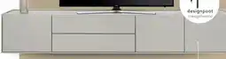 Xooon Noon, lowboard 240 cm - 3-deuren + 2-laden - bovenblad in HPL light grey aanbieding