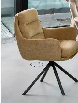 Henders & Hazel Mia, armstoel - draaibaar - graphiet frame - stof Livigno - Okergeel aanbieding