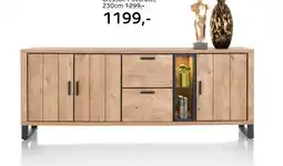 Henders & Hazel Pavarotti, dressoir 230 cm - 3-deuren + 2-laden + 2-niches (+ LED) aanbieding