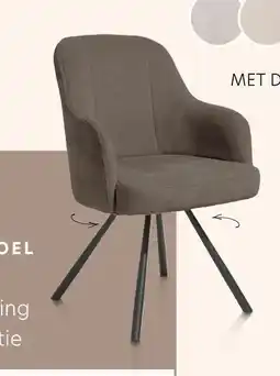 Happy@Home Eva, armstoel - draaibaar - 4-poot - incl. pocketvering - stof Livigno - Creme aanbieding