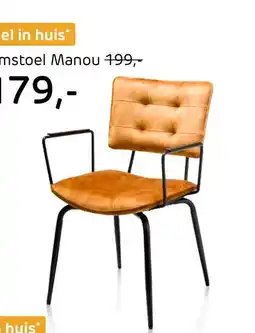 Henders & Hazel Manou, armstoel - off black - stof Karese - Antraciet aanbieding