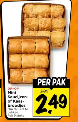 Vomar Voordeelmarkt Mini Saucijzen of Kaas broodjes aanbieding