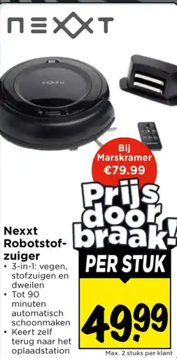 Vomar Voordeelmarkt Nexxt Robotstof- zuiger aanbieding