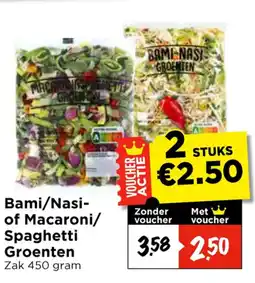 Vomar Voordeelmarkt BamiN asi- of Macaroni Spaghetti Groenten aanbieding