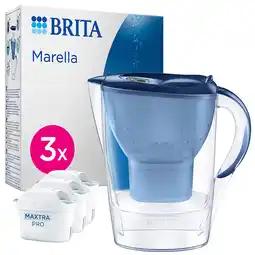 Holland & Barrett BRITA Marella Waterfilterkan Blauw - 2,4L - Incl. 3x Maxtra Pro Waterfilter aanbieding