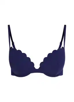 Hunkemoller Hunkemöller Voorgevormde push-up beugel bikinitop Scallop Cup A - E Blauw aanbieding