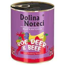 Zooplus 12x 800g Dolina Noteci Superfood Hert en Rund hondenvoer nat aanbieding