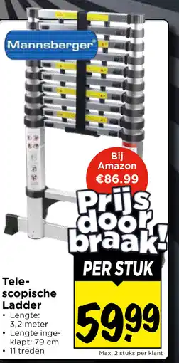 Vomar Voordeelmarkt Tele- scopische Ladder aanbieding